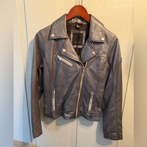 Mauritius Women's Silver Sofia Leather Jacket